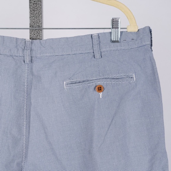 J.Crew Men's Club Shorts Micro Houndstooth Pattern Size 38 Inseam 11" Blue White - Picture 5 of 6